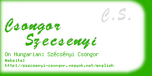 csongor szecsenyi business card