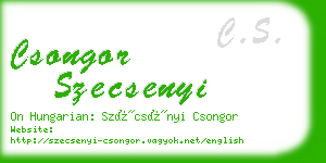 csongor szecsenyi business card